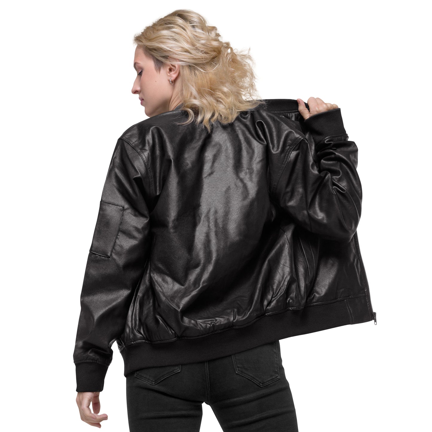 Virtuous Woman Leather Bomber Jacket