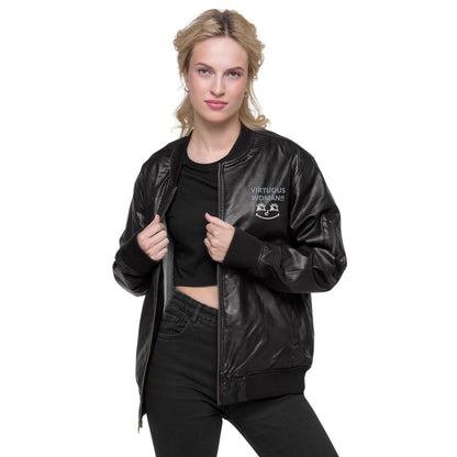 Virtuous Woman Leather Bomber Jacket