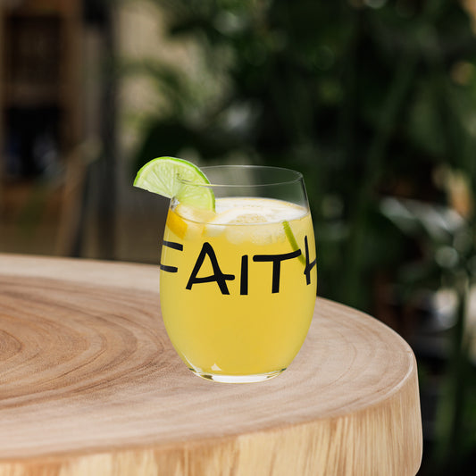 Faith Stemless wine glass