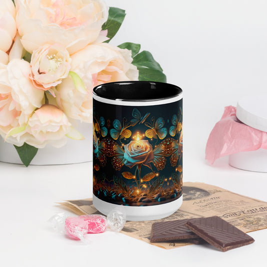 Glowing Rose Mug with Color Inside