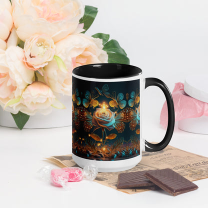 Glowing Rose Mug with Color Inside