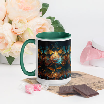 Glowing Rose Mug with Color Inside