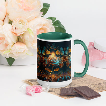 Glowing Rose Mug with Color Inside