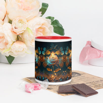 Glowing Rose Mug with Color Inside