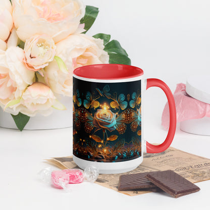 Glowing Rose Mug with Color Inside