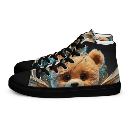 Angelic Teddy Bear Women’s high top canvas shoes