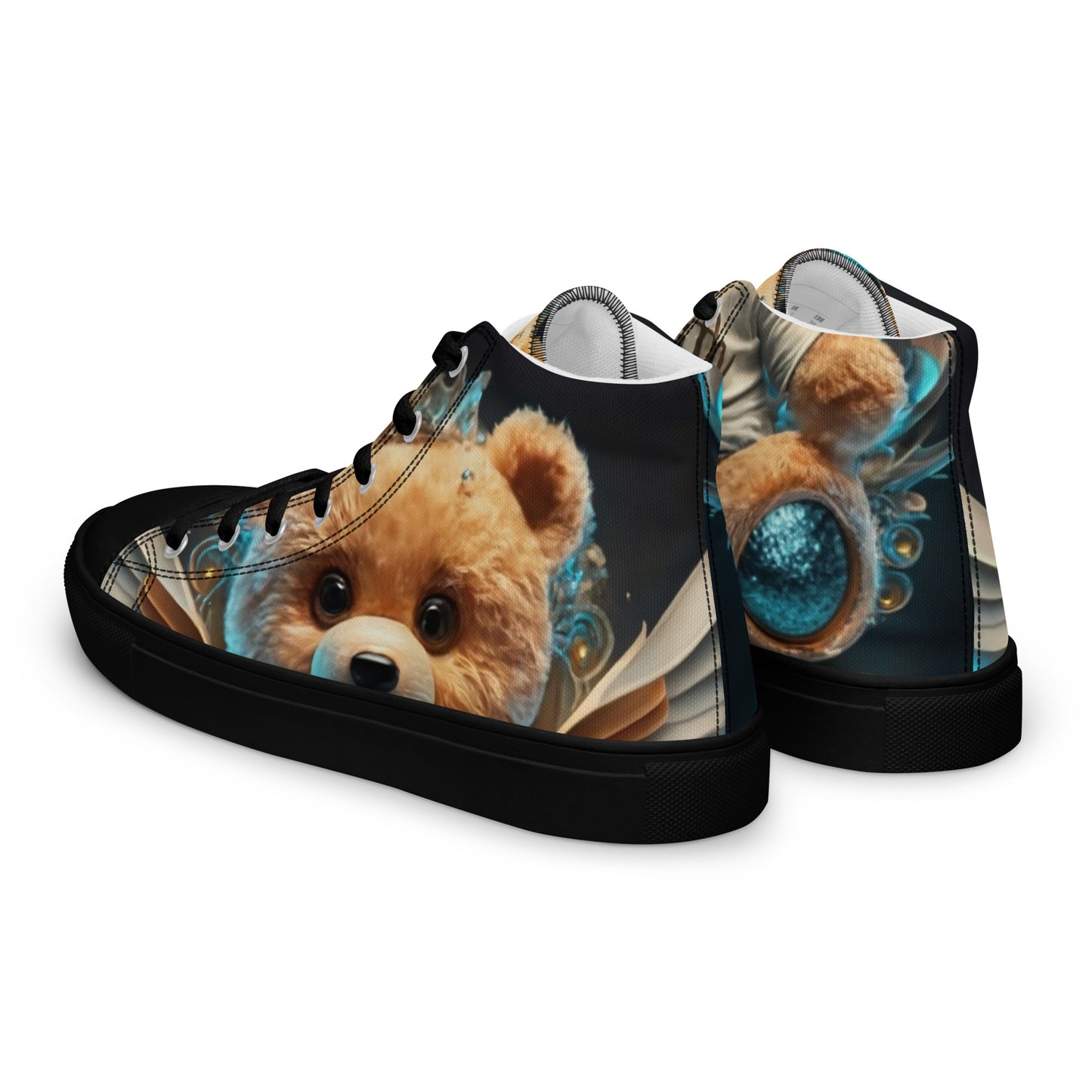 Angelic Teddy Bear Women’s high top canvas shoes