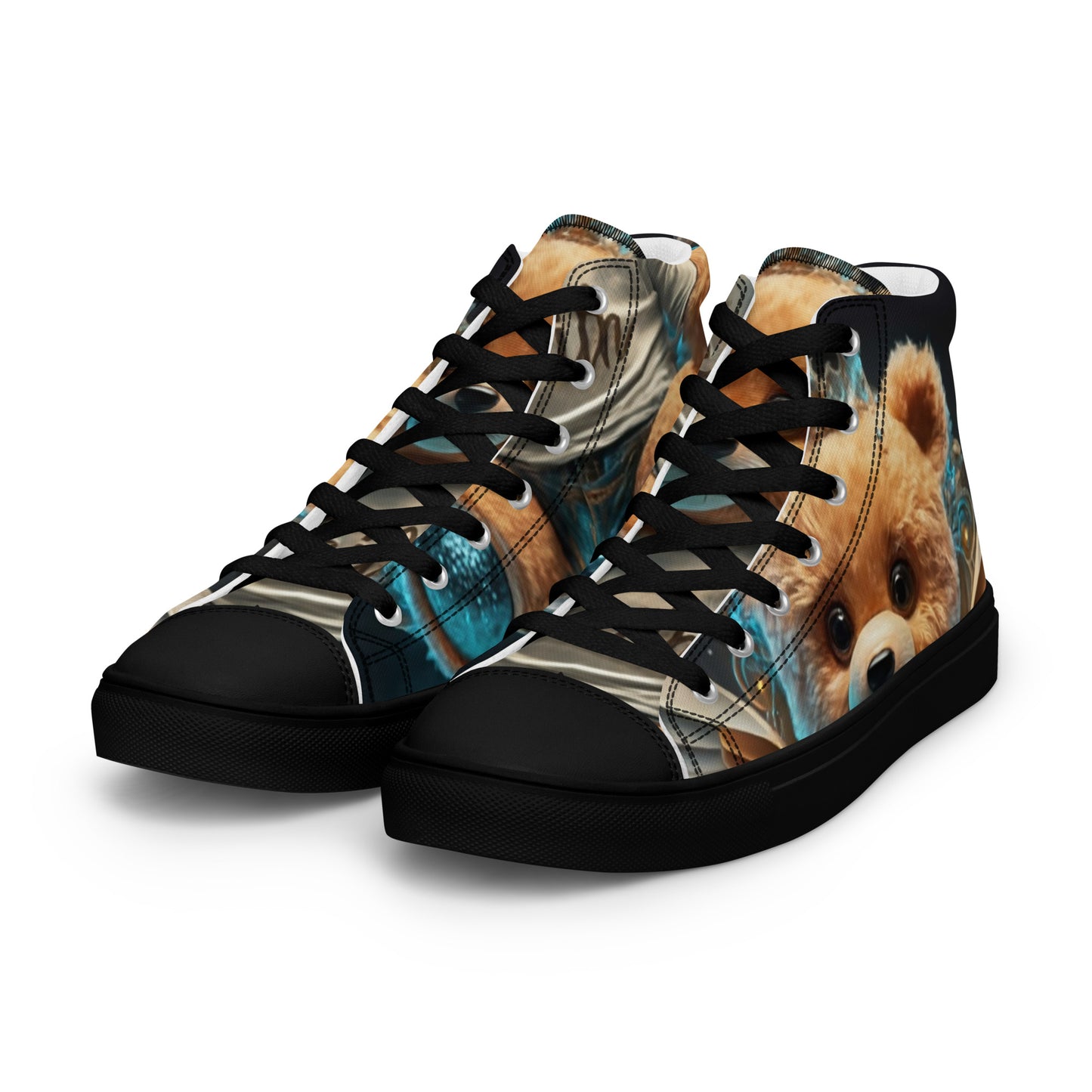 Angelic Teddy Bear Women’s high top canvas shoes