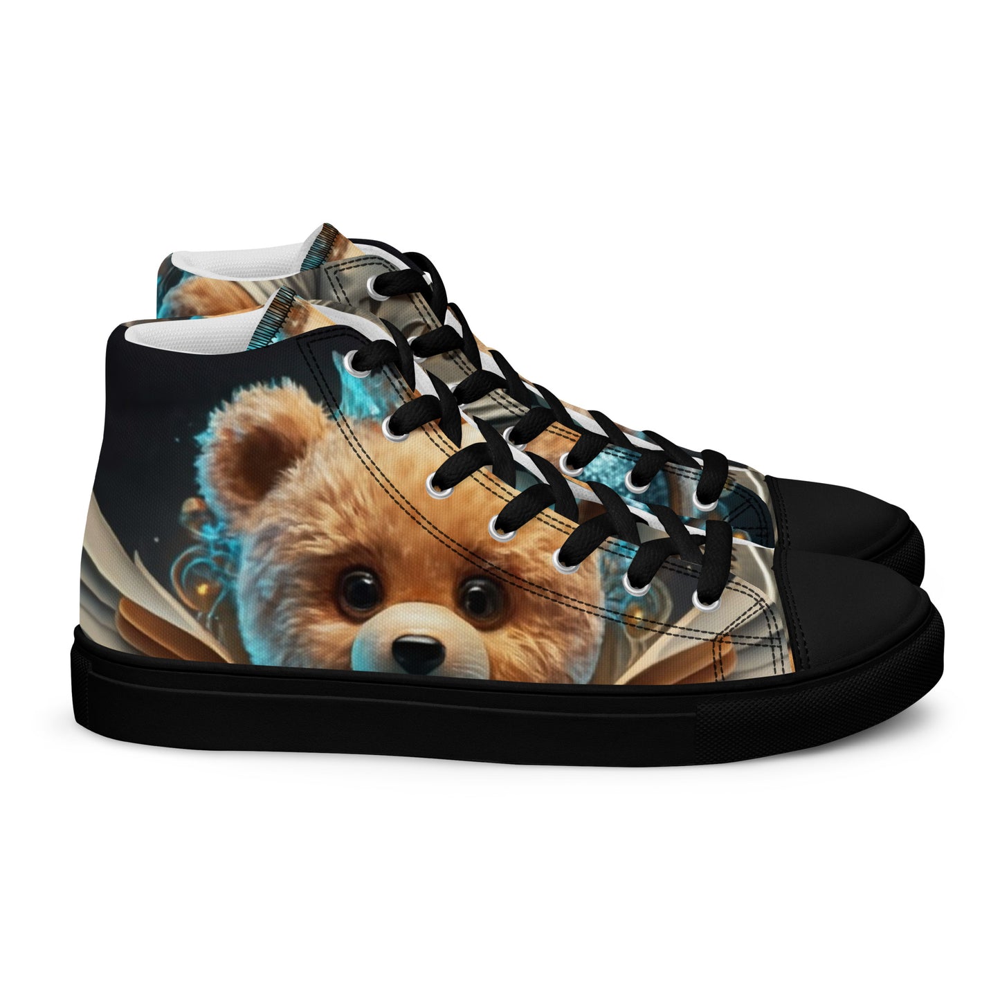 Angelic Teddy Bear Women’s high top canvas shoes