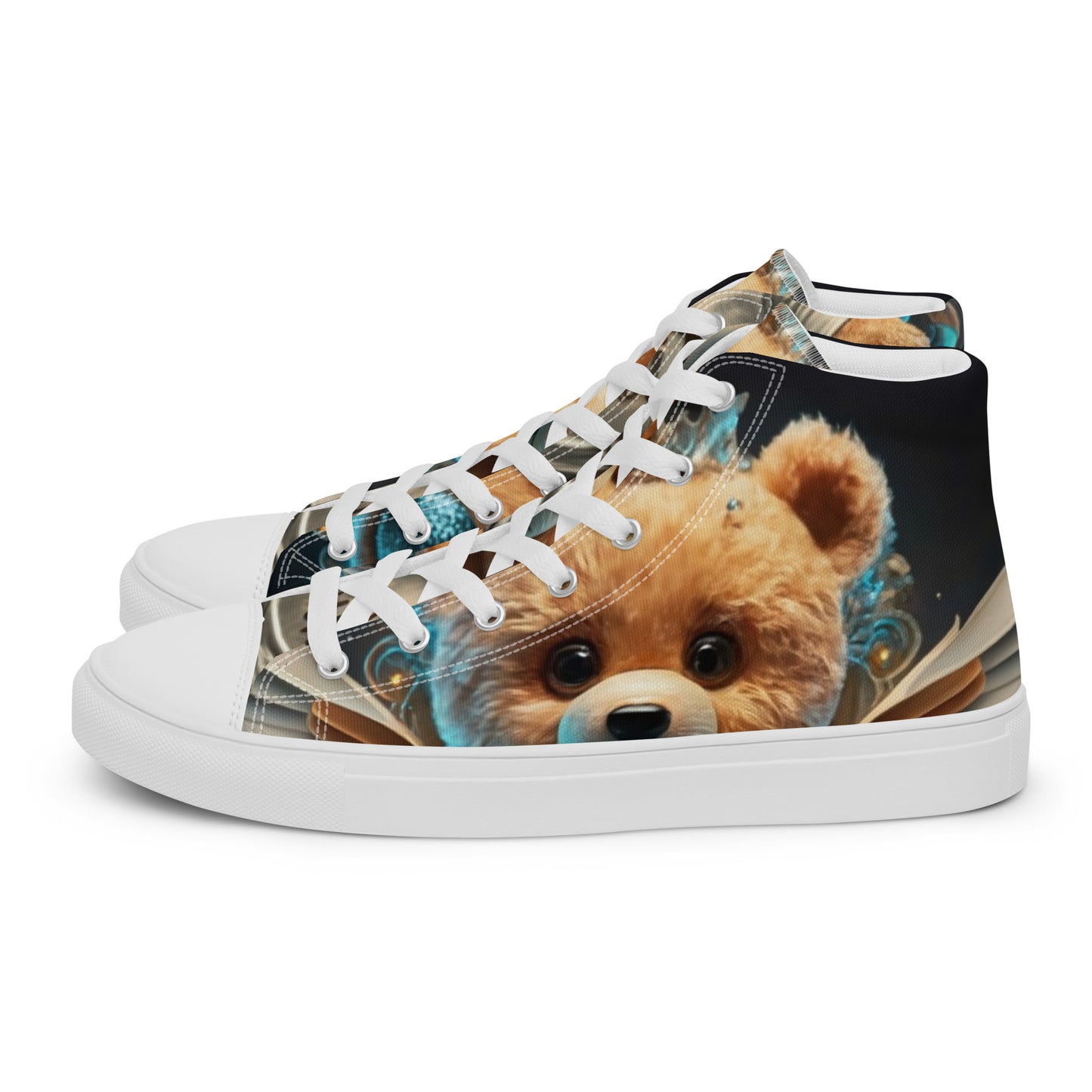 Angelic Teddy Bear Women’s high top canvas shoes