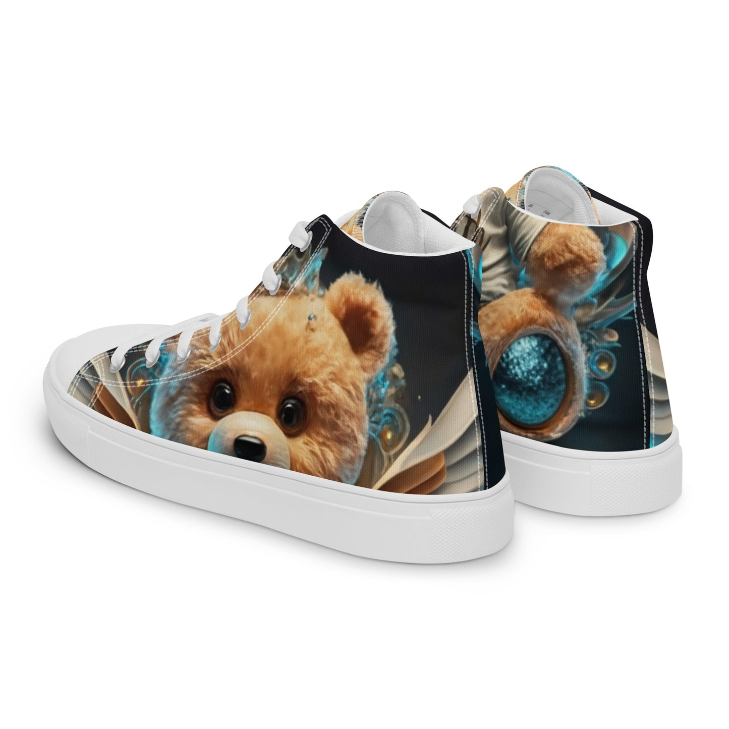 Angelic Teddy Bear Women’s high top canvas shoes