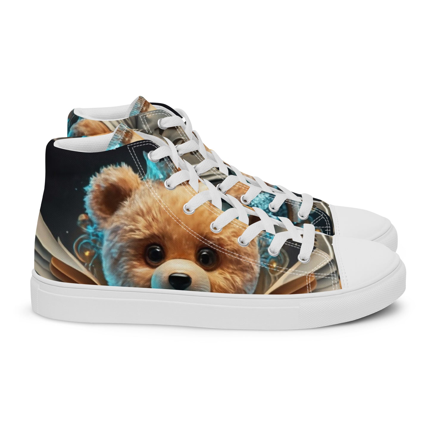 Angelic Teddy Bear Women’s high top canvas shoes