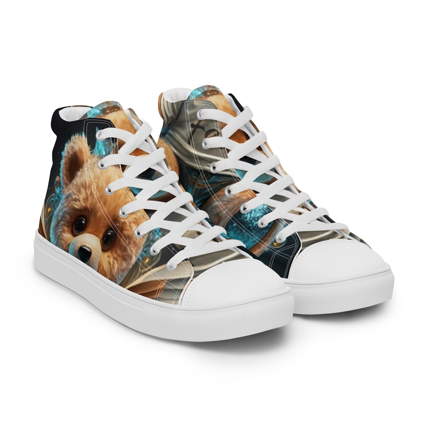 Angelic Teddy Bear Women’s high top canvas shoes